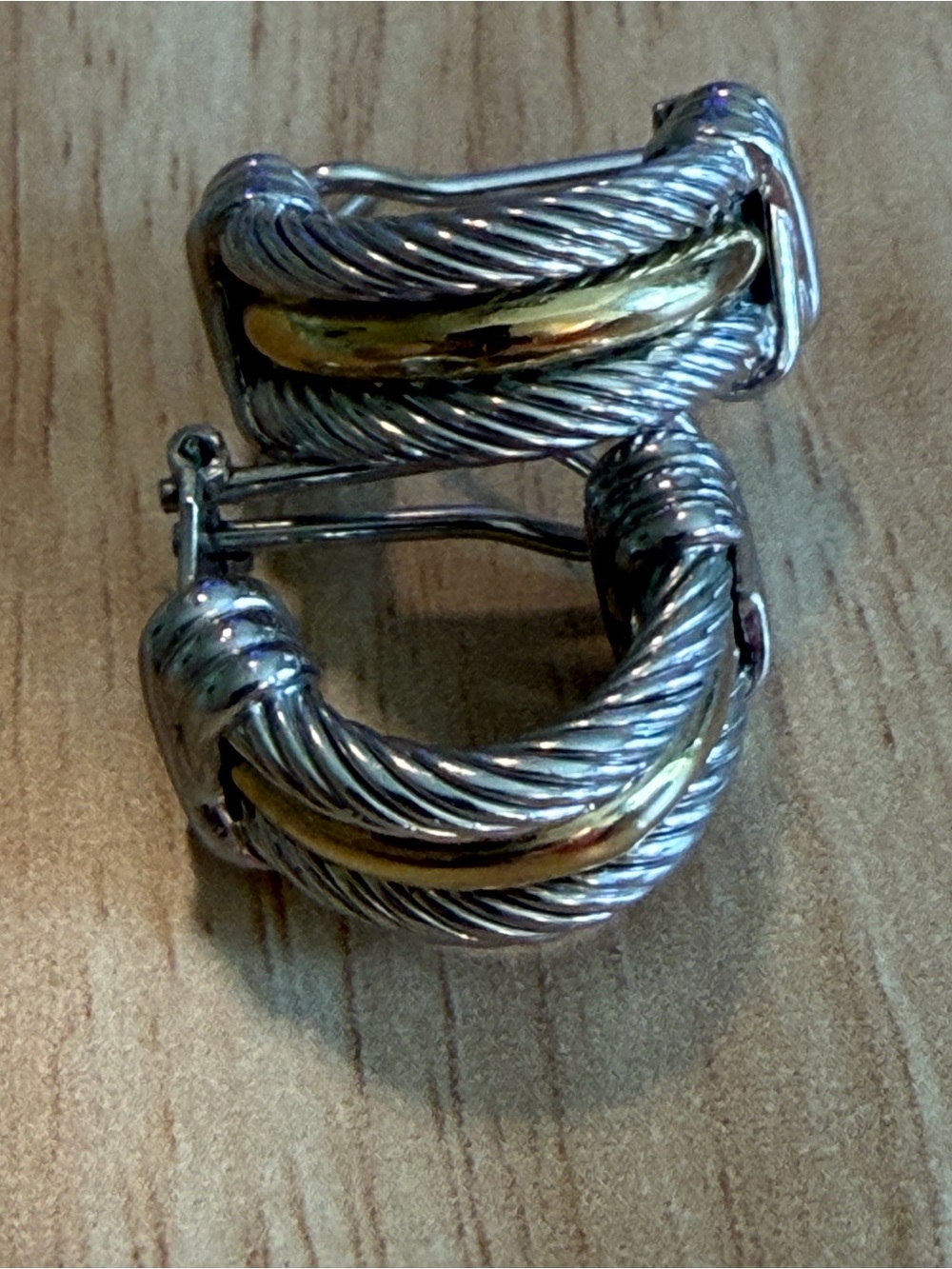 Phillip Gavriel 18k & Sterling Silver Italian Cable Earrings